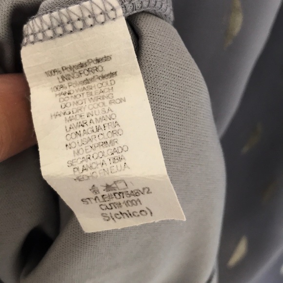 Gray & Metallic Gold Dress, Size Small - Picture 6 of 6